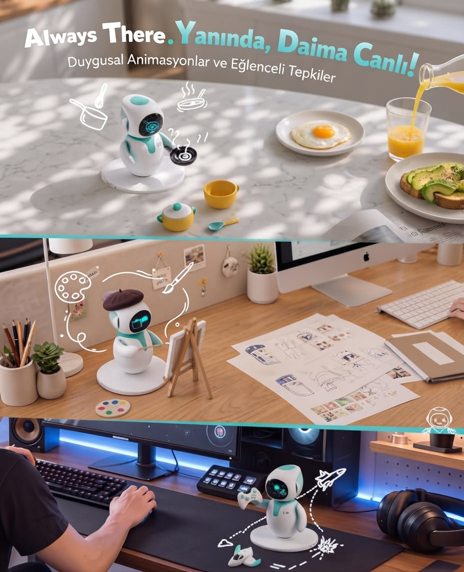 Duygusal Tepkiler Veren İnteraktif Mini Robot