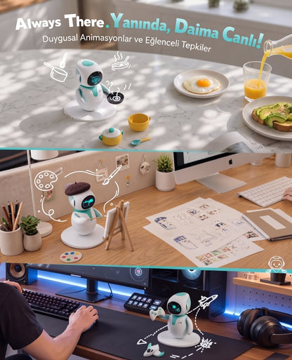 Duygusal Tepkiler Veren İnteraktif Mini Robot